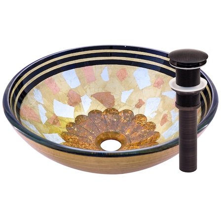 Novatto CELEBRAZIONE Glass Vessel Bathroom Sink Set, Oil Rubbed Bronze NOHP-G020ORB